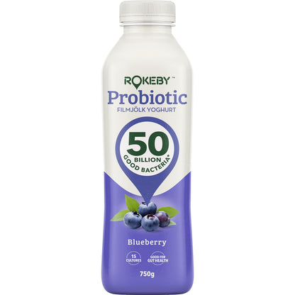 Rokeby Probiotic Filmjolk Yoghurt Blueberry 750g