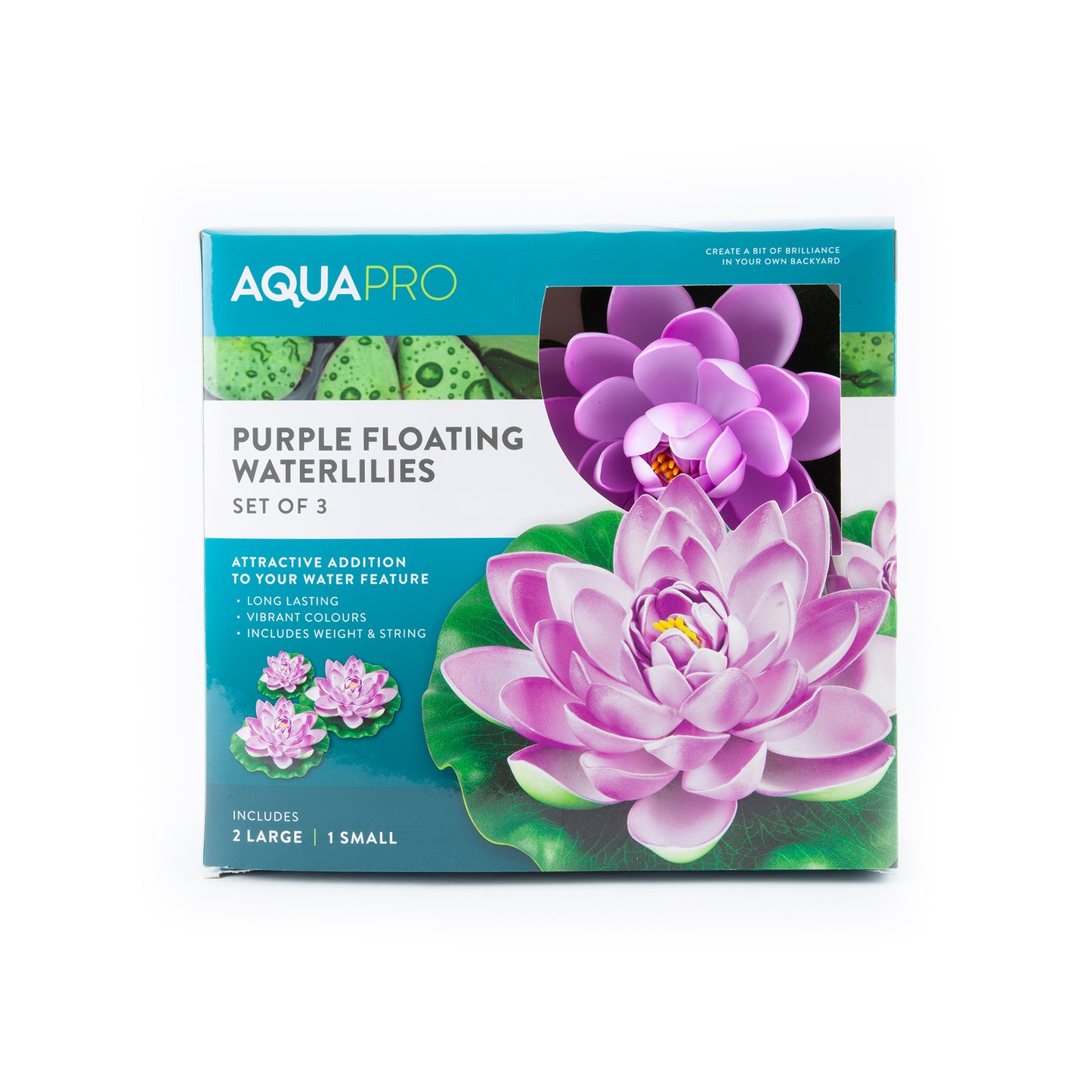 Aquapro Purple Floating Water Lilies - Set of 3