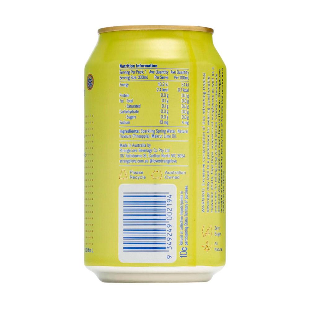 Strangelove Pineapple Sparkling Water - 4 pack