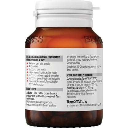 Blackmores Concentrated Curcumin Tablets 30 pack