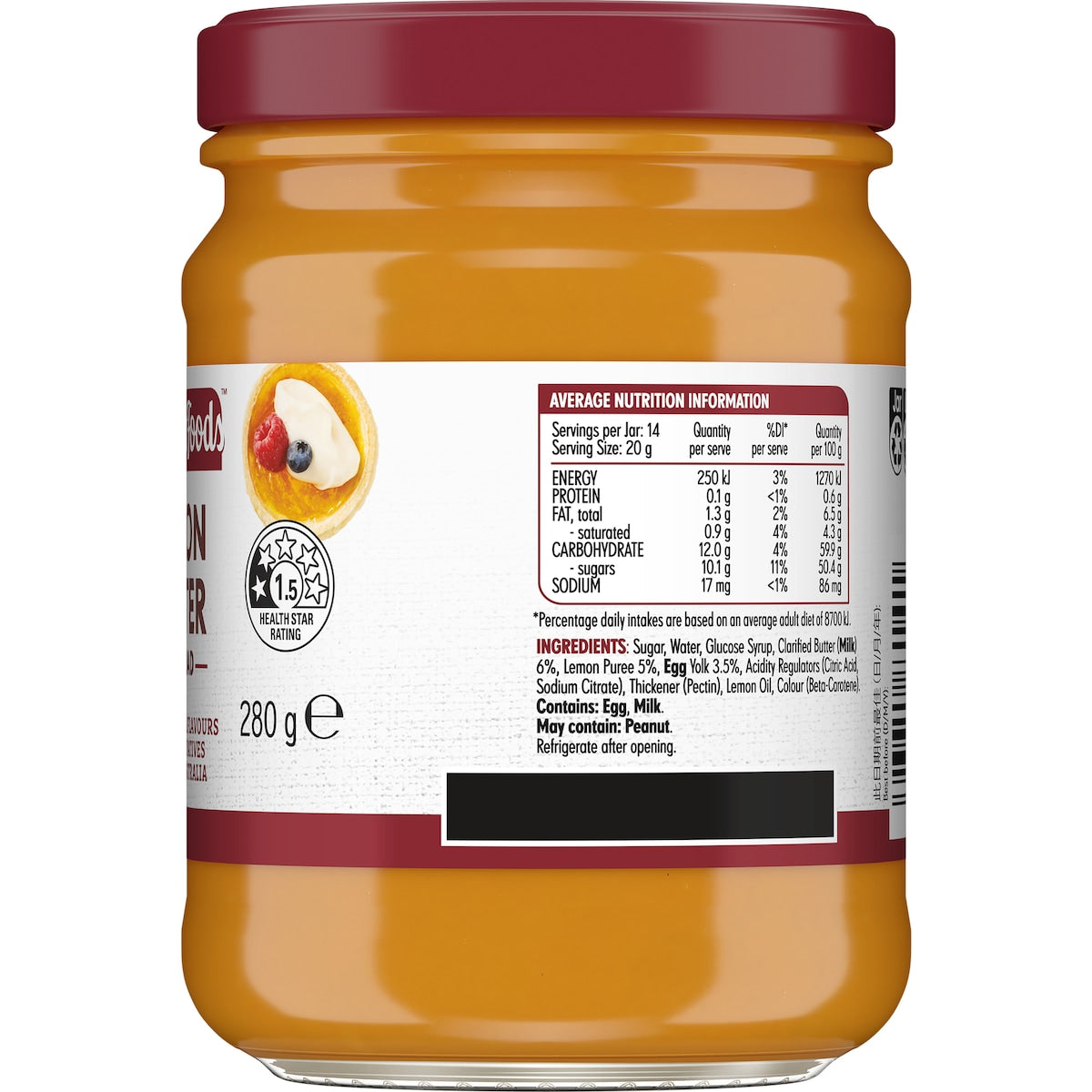 MasterFoods Lemon Butter Spread 280g