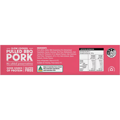 Three Aussie Farmers Slow Cooked Pulled Pork 500g