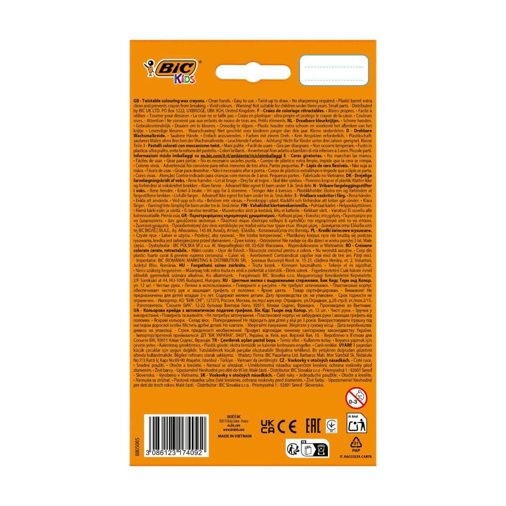 Bic Kids Turn & Colour Crayons12 - Pack