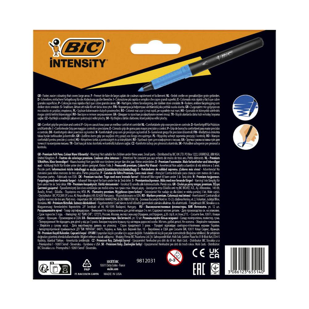 Bic Intensity Colouring Felt Pens - 12 Pack