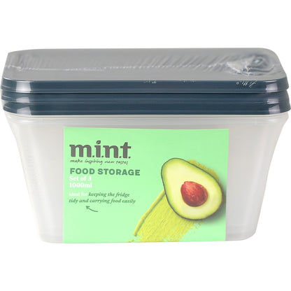 Mint Food Storage Container 1l 1l X 3 Pack