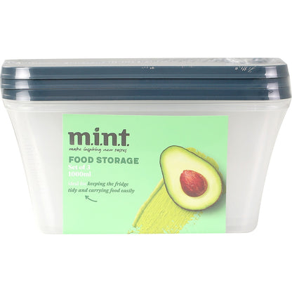 Mint Food Storage Container 1l 1l X 3 Pack