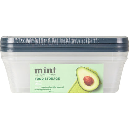 Mint Food Storage Container 650ml 650ml X 3 Pack