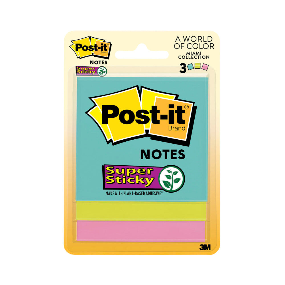 Post-it Super Sticky Notes Miami - 3 Pack