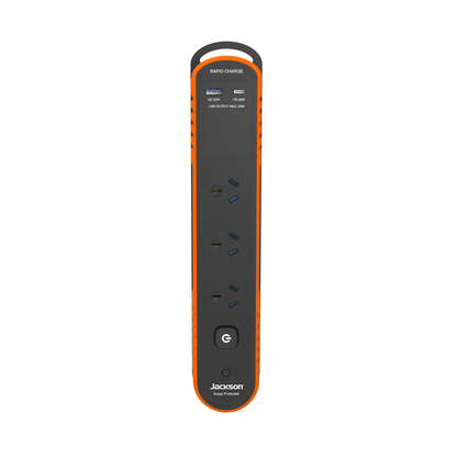 Jackson Rugged Home Powerboard - 3 Outlet - 2m - Black