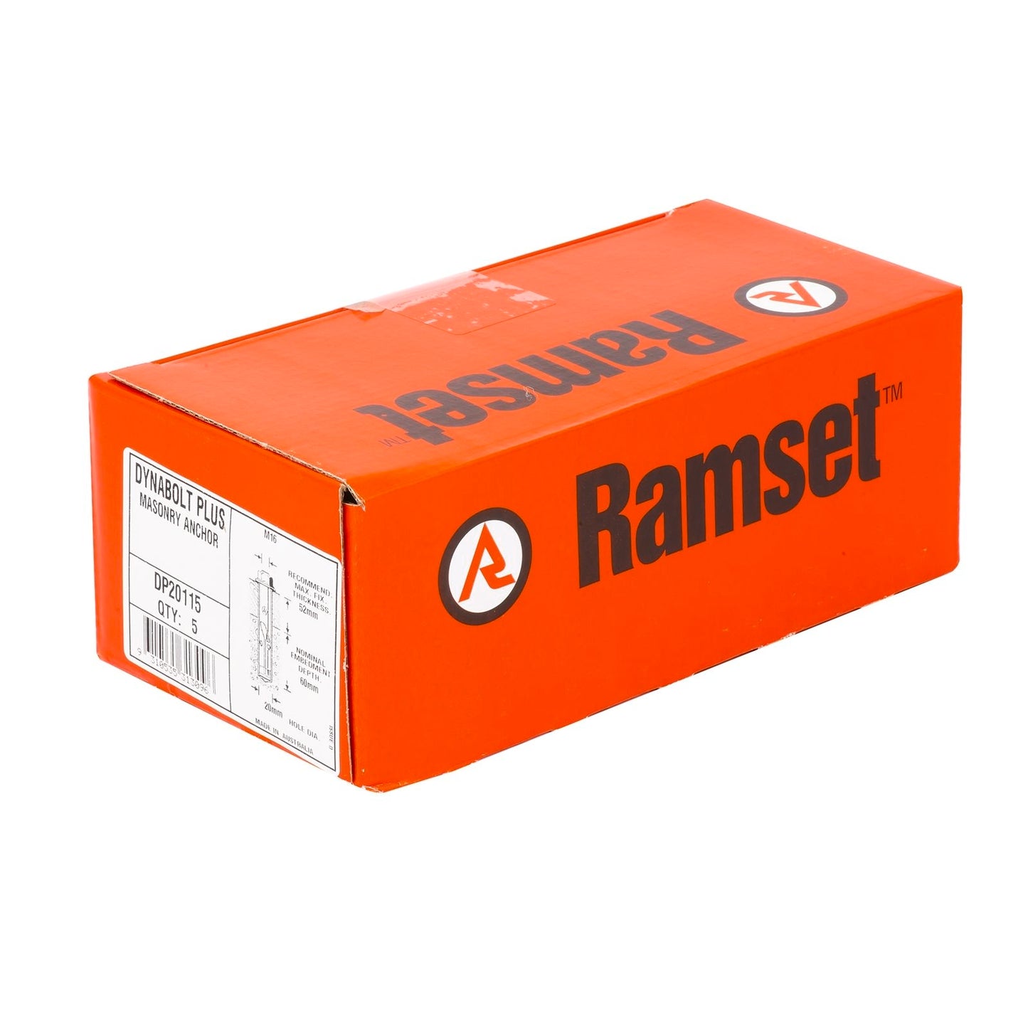 Ramset DynaBolt Plus Masonry Anchor - 20 x 115mm - 5 Pack