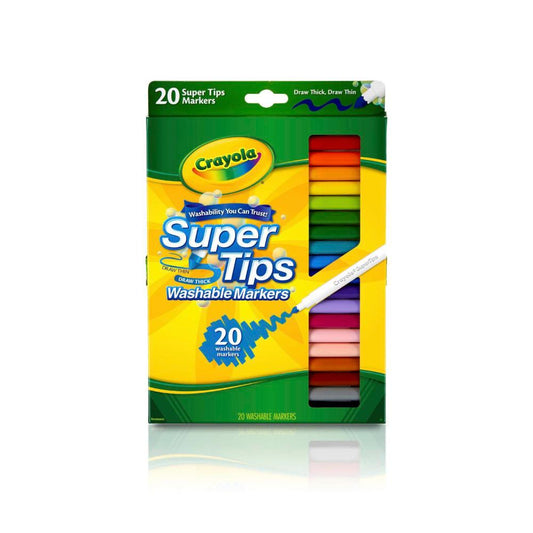 Crayola Super Tips Washable Med Tip Markers - 20 pack