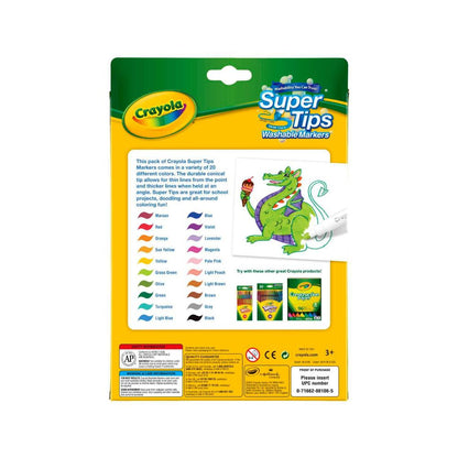 Crayola Super Tips Washable Med Tip Markers - 20 pack