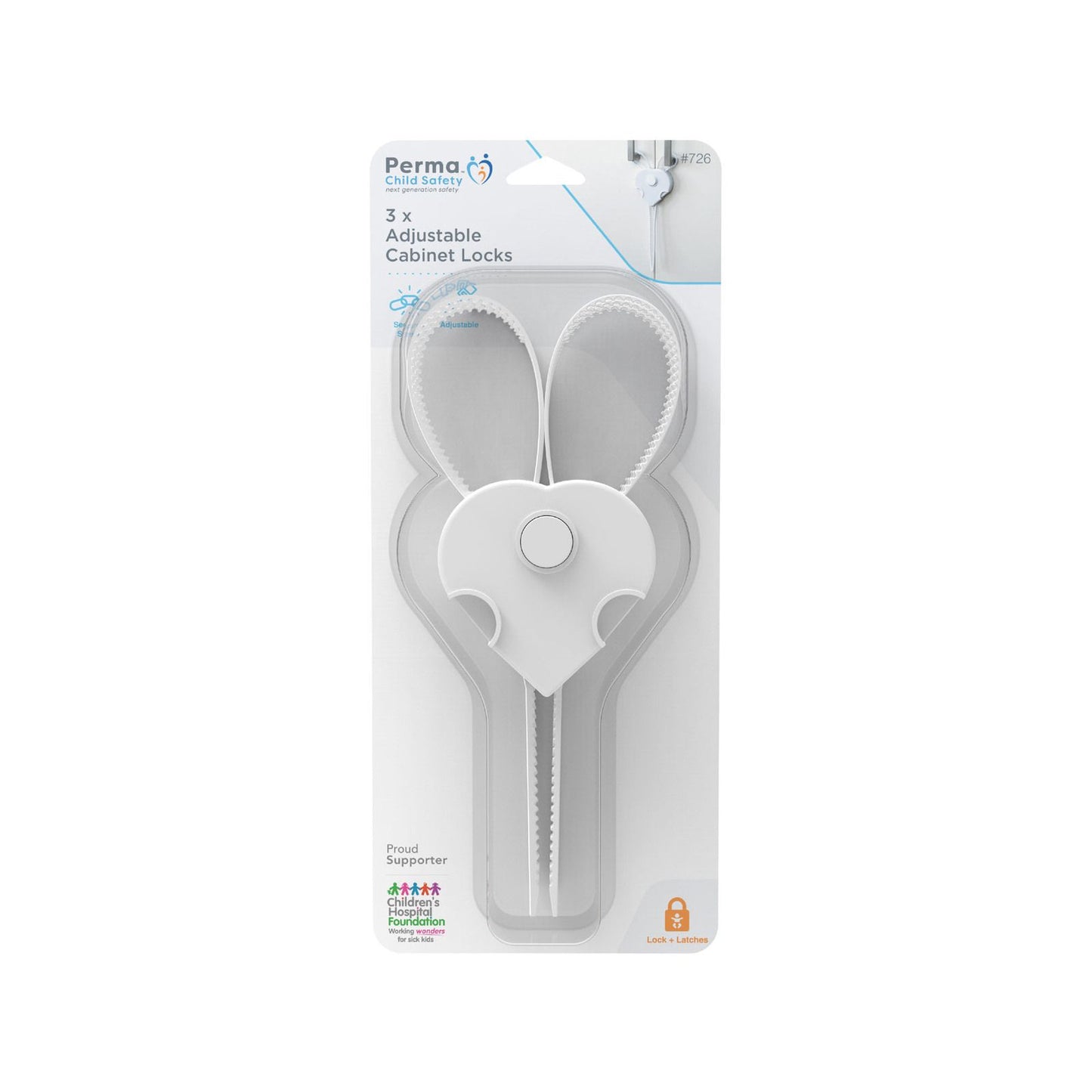 Perma Child Safety Adjustable Cabinet Locks - 3 Pack