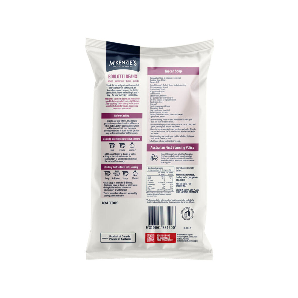 Mckenzie's Borlotti Beans - 375g