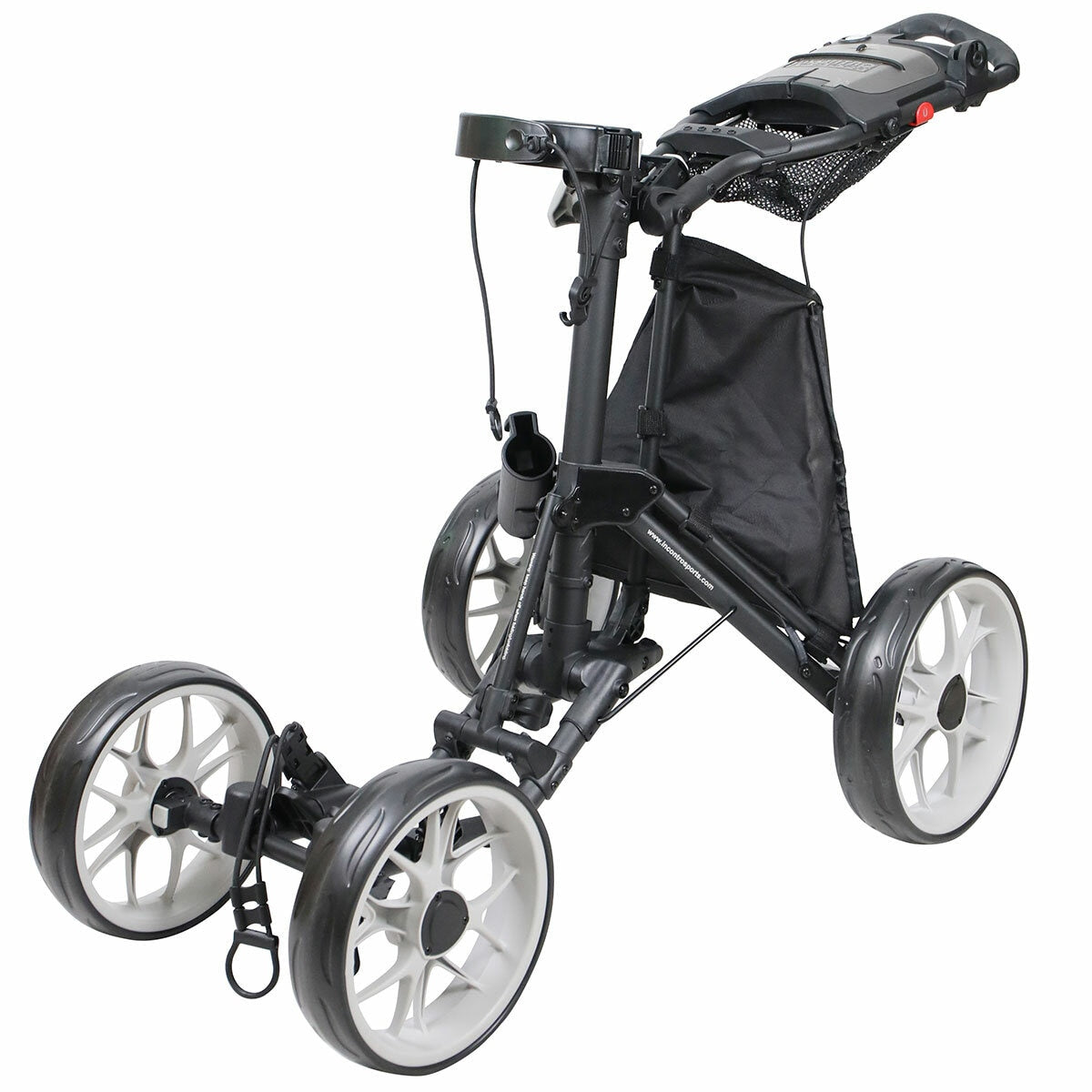 Incontro Sports Caddycruiser One 4 Wheel Golf Push Cart One-Click Folding Dark Grey Aluminium
