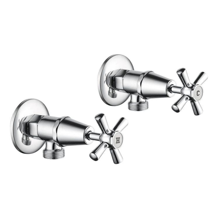 Estilo Chrome Jumper Valve Cross Handle Washing Machine Set