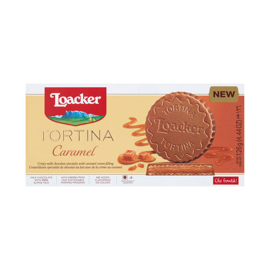 Loacker Tortina Chocolate Biscuit Caramel - 126g