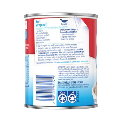 Nestle Carnation Light & Creamy Evaporated Milk - 340mL