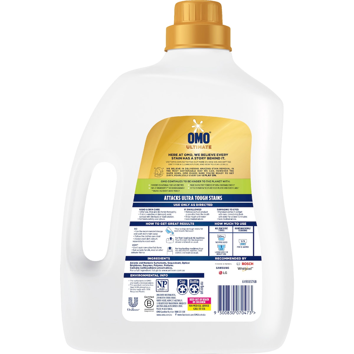 Omo Ultimate Liquid Laundry Detergent 4l