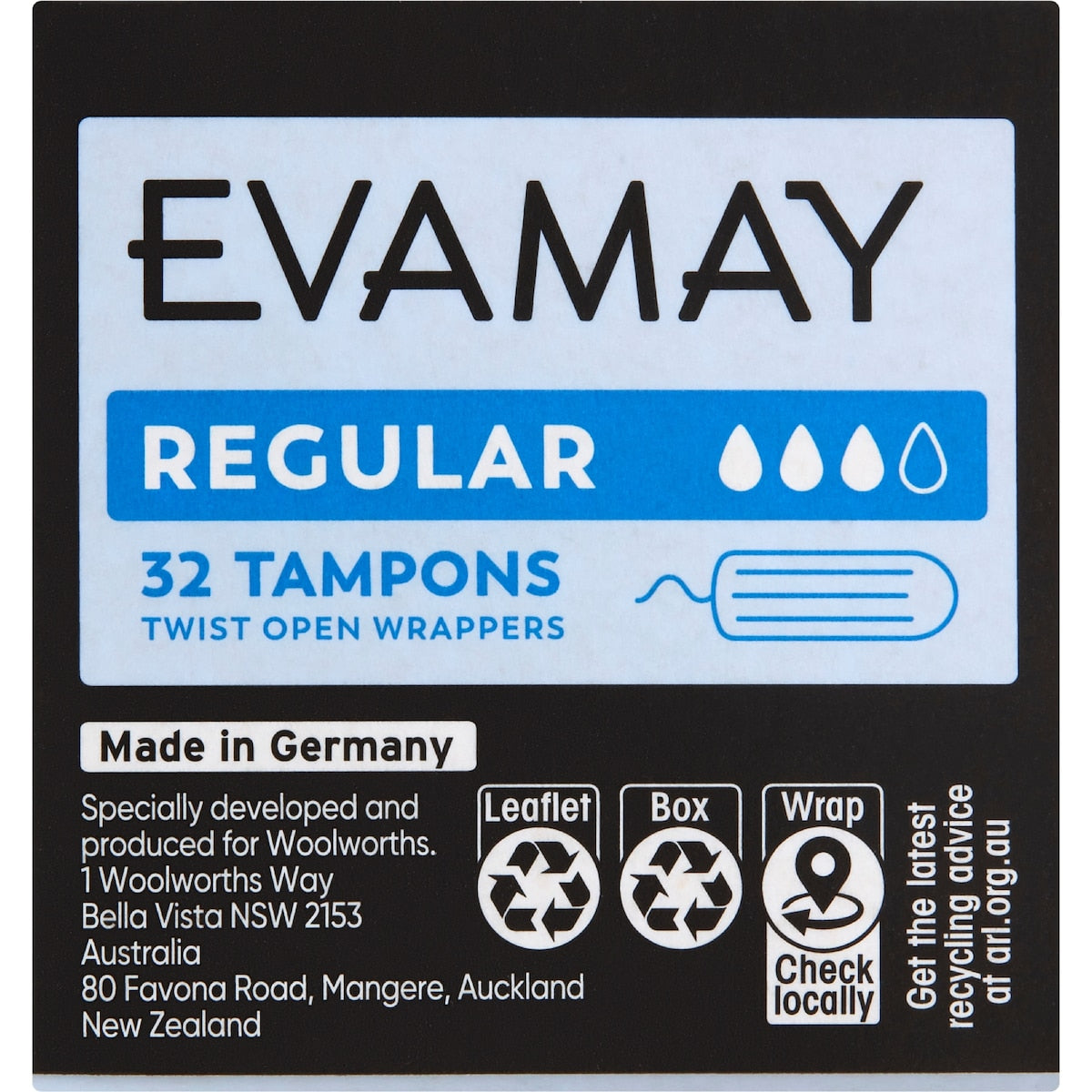 Evamay Regular Tampons 32 Pack