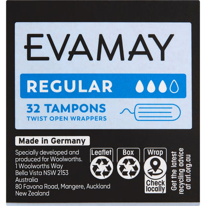 Evamay Regular Tampons 32 Pack