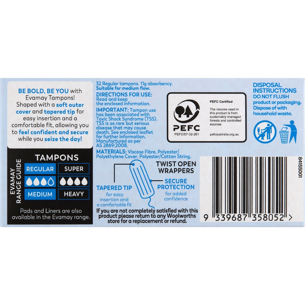 Evamay Regular Tampons 32 Pack