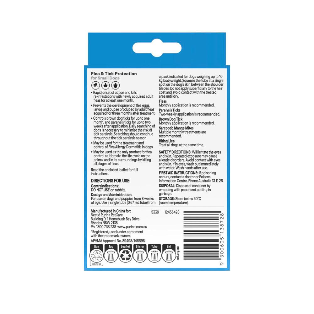 Purina Total Care Flea Tick Control Plus Small Dog Treatment - 1 pack