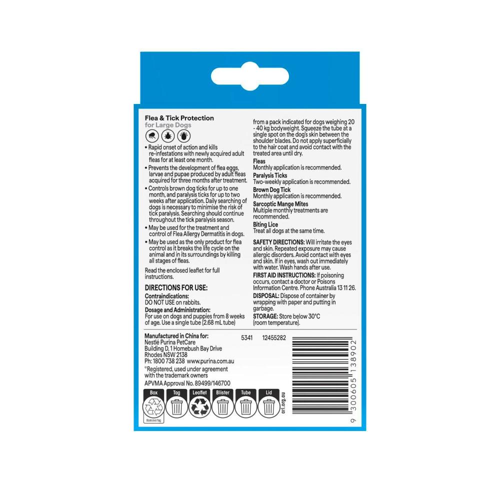 Purina Total Care Flea Tick Control Plus Large Dog Treatment - 1 pack