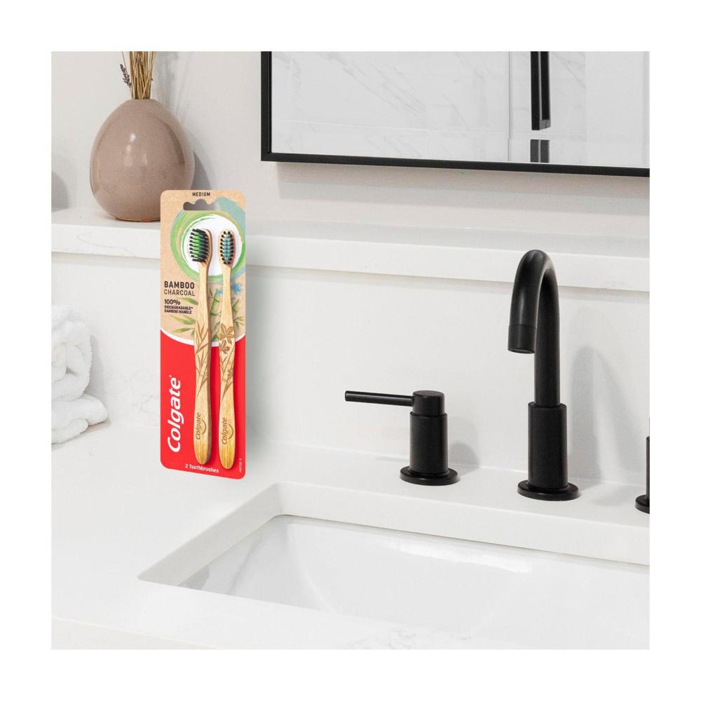 Colgate Bamboo Toothbrush Medium - 2 pack