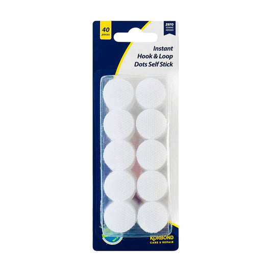 Korbond Hook & Loop Dots Self Stick - 40 pack