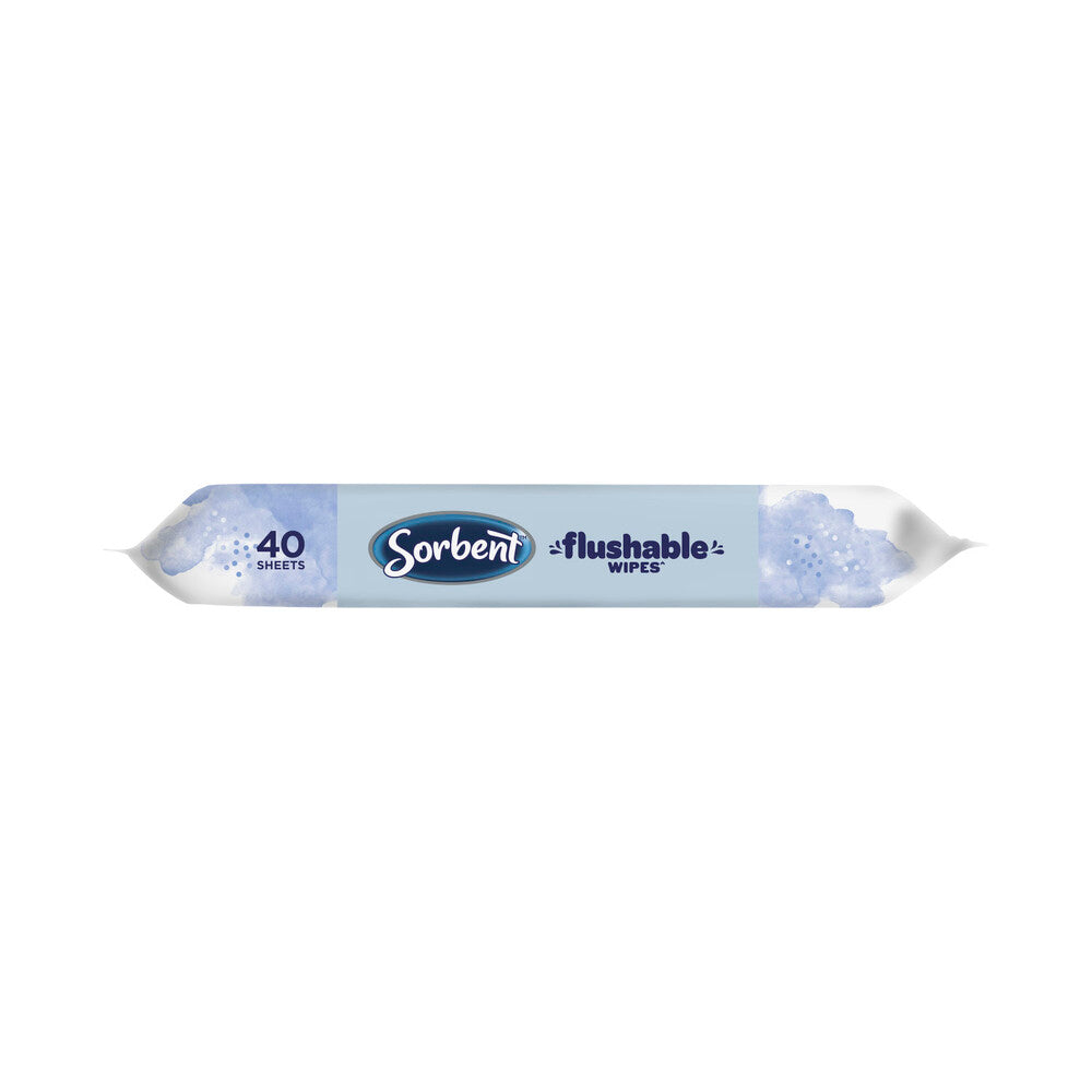 Sorbent Hypo Allergenic Flushable Wipes Toilet Tissue - 40 pack