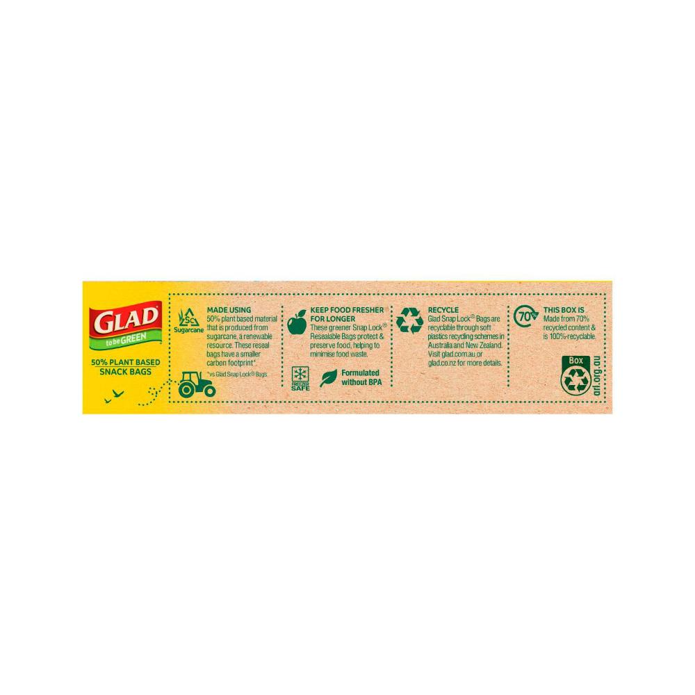 Glad To Be Green Snack Snaplock Plant Based Bags - 50 Pack