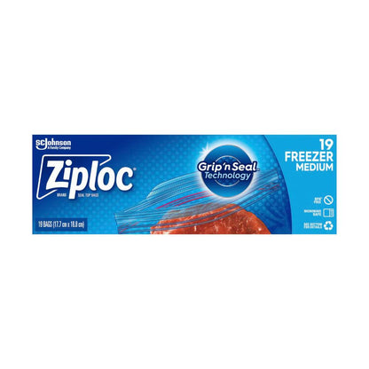 Ziploc Medium Resealable Food Storage Freezer Bags - 19 Pack