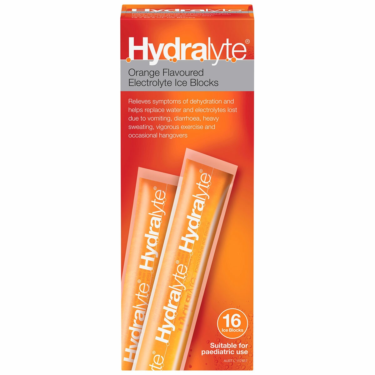 Hydralyte Electrolyte Ice Blocks Orange 2 x 16