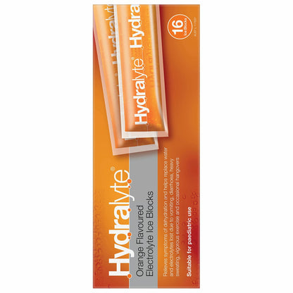 Hydralyte Electrolyte Ice Blocks Orange 2 x 16