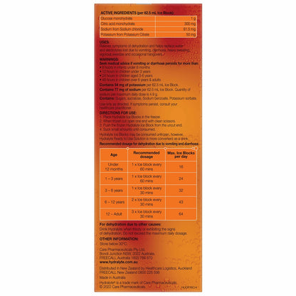 Hydralyte Electrolyte Ice Blocks Orange 2 x 16