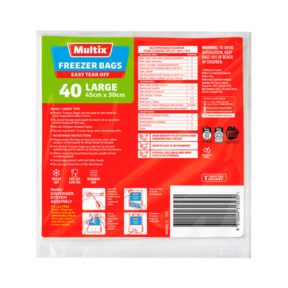 Multix Large Freezer Bags 45cm x 30cm - 40 pack