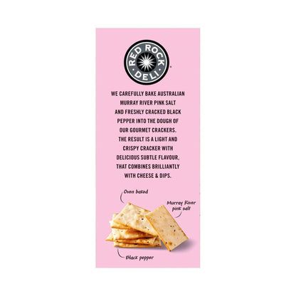 Red Rock Deli Gourmet Crackers Salt Black Pepper - 130g