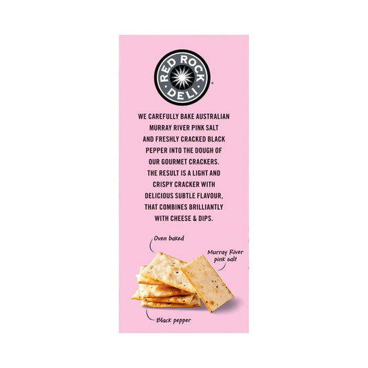 Red Rock Deli Gourmet Crackers Salt Black Pepper - 130g