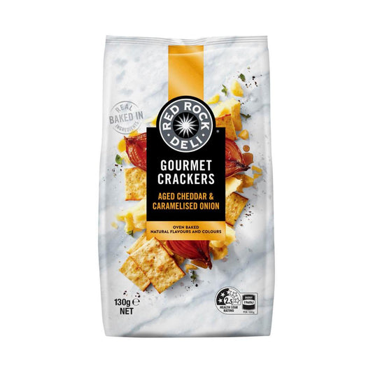 Red Rock Deli Gourmet Crackers Caramelised Onion - 130g