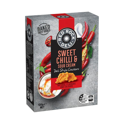 Red Rock Deli Sweet Chilli & Sour Cream Deli Style Crackers - 135g
