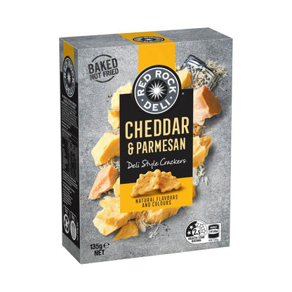 Red Rock Deli Cheddar & Parmesan Deli Style Crackers - 135g