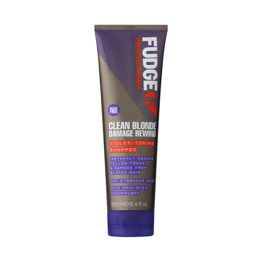 Fudge Professional Clean Blonde Damage Rewind Violet Purple Toning Shamp ... 250mL