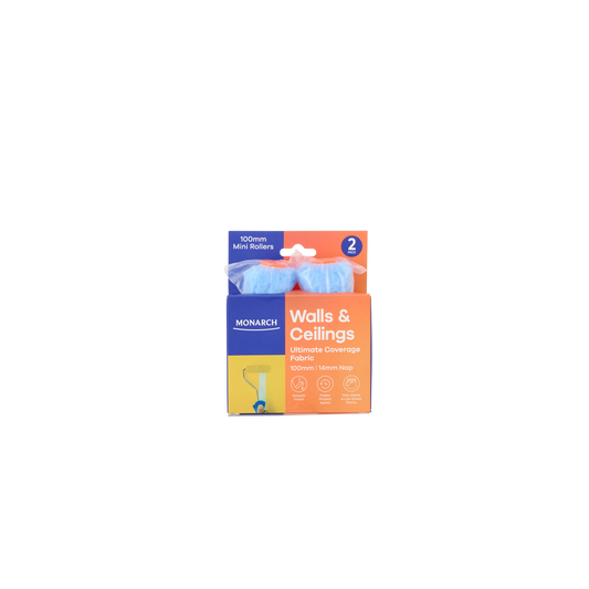 Monarch Walls & Ceilings Mini Rollers - 100mm - 14mm Nap - 2 Pack - Orange