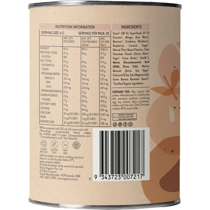 Nutra Naturals Choc Whiz Brain Boosting Drinking Chocolate 125g