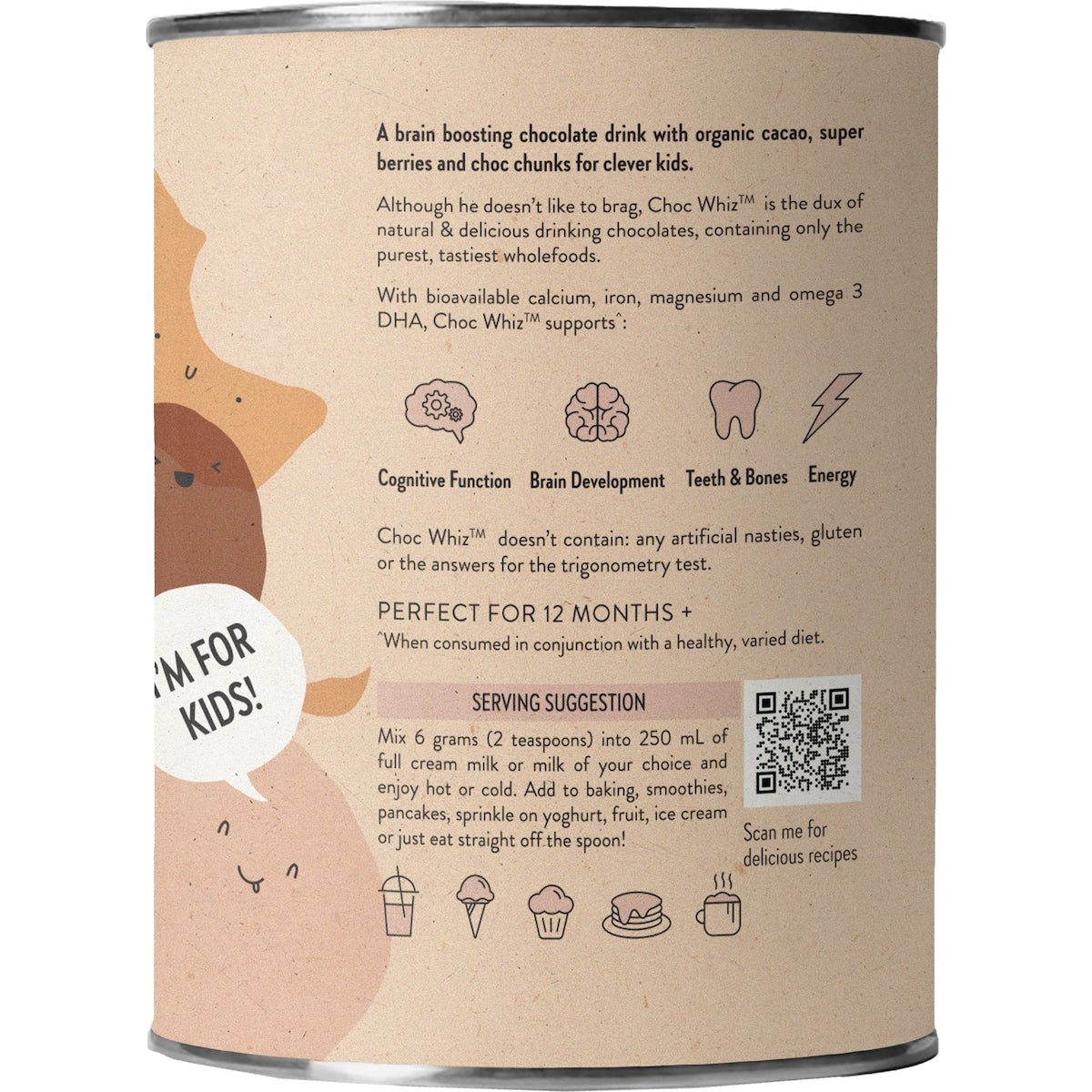 Nutra Naturals Choc Whiz Brain Boosting Drinking Chocolate 125g