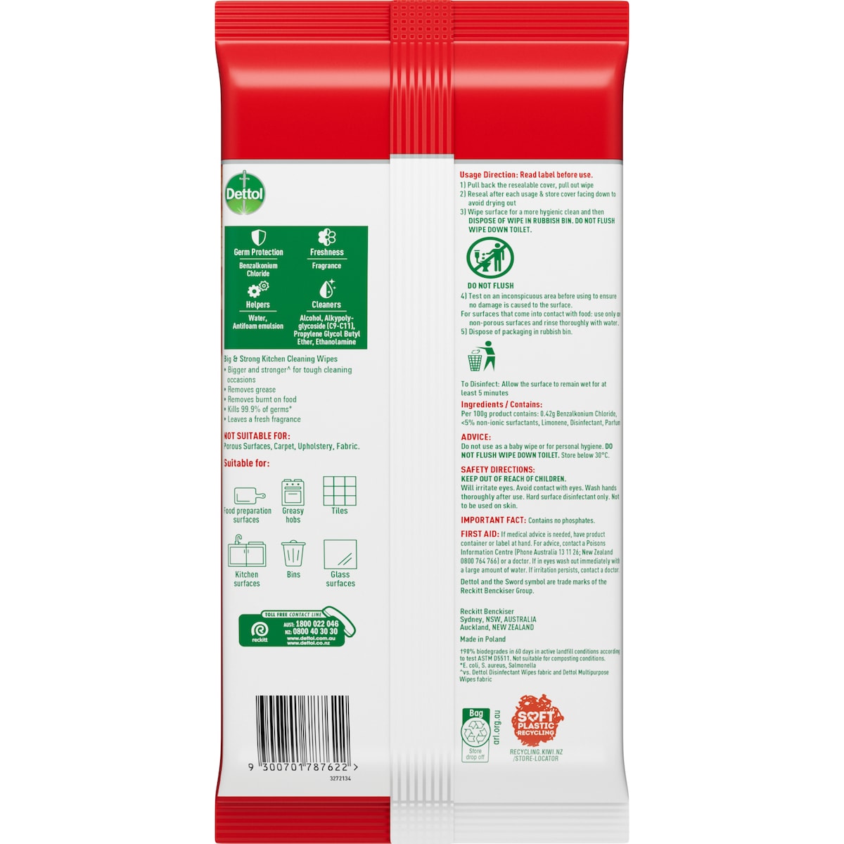 Dettol Kitchen Antibacterial Cleaning Wipes Citrus 25 pack
