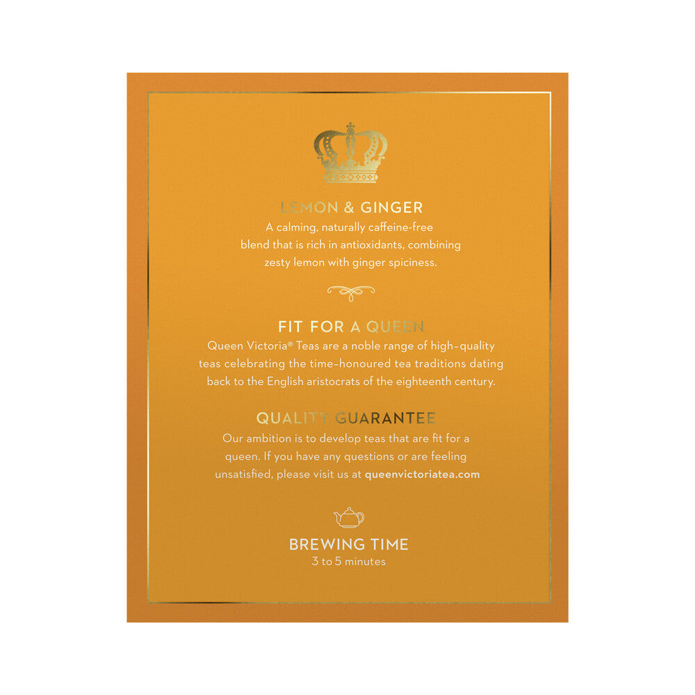 Queen Victoria Lemon & Ginger Tea Bags - 100 pack