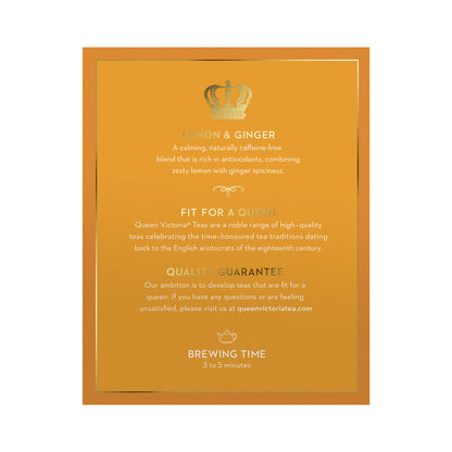Queen Victoria Lemon & Ginger Tea Bags - 100 pack