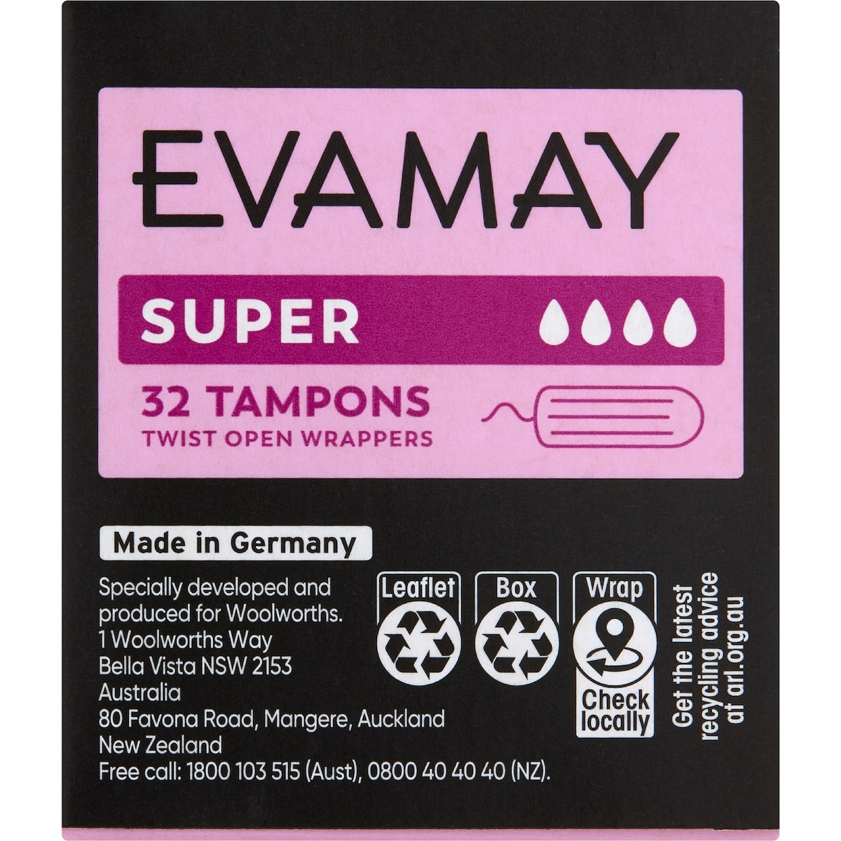 Evamay Super Tampons 32 Pack